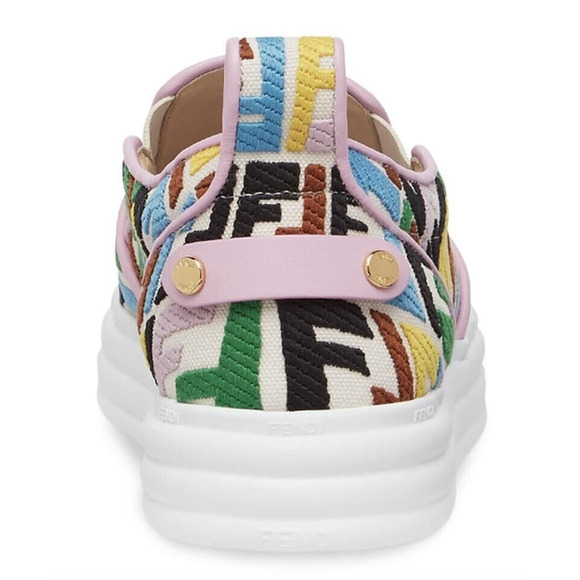 Fendi Vertigo Multicolor FF Logo Platform Low Top Trainer Slip On Sneaker 36 - Picture 10 of 12